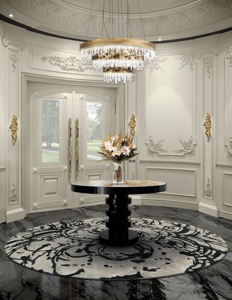 modern entryway in white tones with black dining table entryway inspiration Entryway Inspiration for your Modern Home Design Entryway Inspiration for your modern home design 5 791x1024