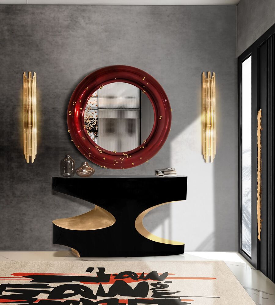 modern hallway design in black tones modern wall lamps Your Complete Guide to Modern Wall Lamps Your Complete Guide to Modern Wall Lamps 5