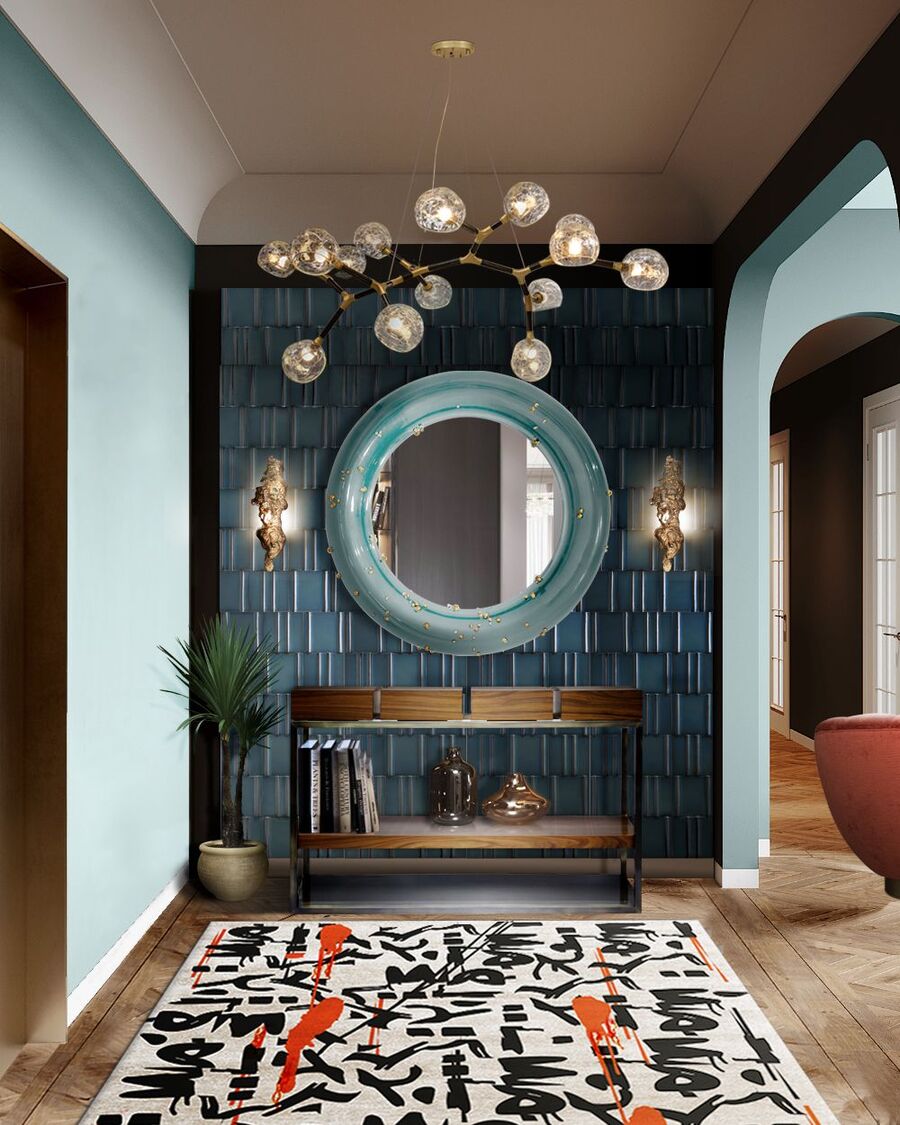 Modern entryway in blue tones 10 entryways style 10 entryways style and inspiration ideas in 2022 10 entryways style and inspiration ideas in 2022 3