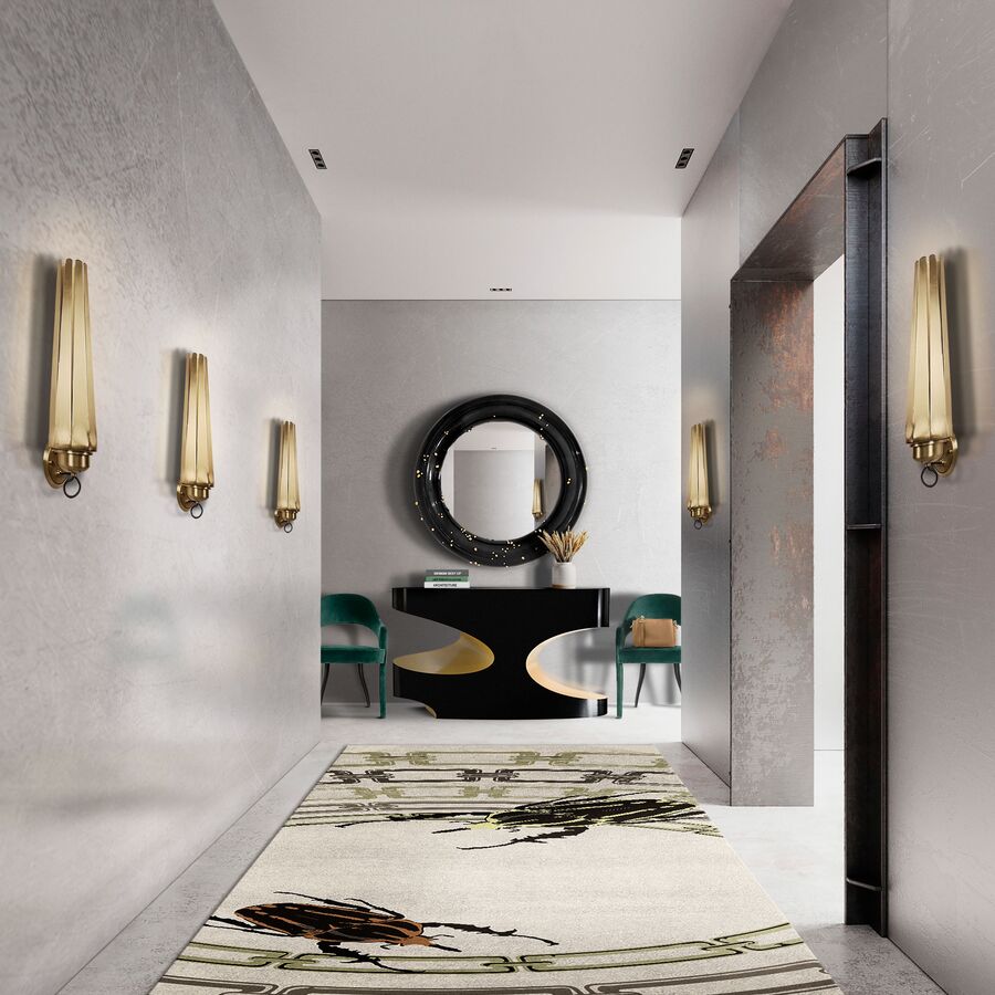 modern elegant black hallway with contemporary runner rugs contemporary runner rugs Contemporary Runner Rugs: Hallway Inspiration Contemporary Runner Rugs 3