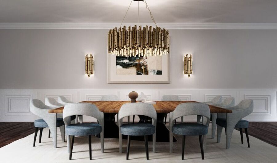 modern dining room with blue dining chairs modern dining room Step-by-step to Modern Dining Room Designs – Download Free Book Step by step to Modern Dining Room Designs 8