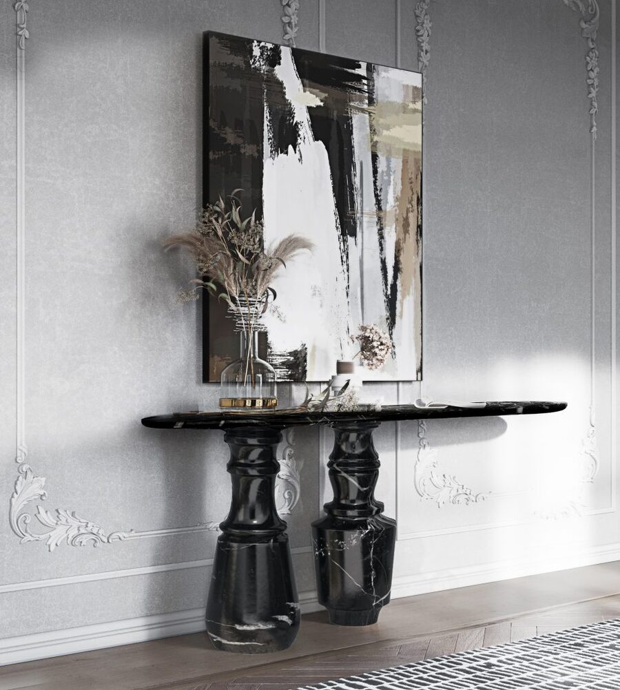 modern console in black modern console How to Guide to Style a Modern Console How to Guide to Style Modern Consoles 11