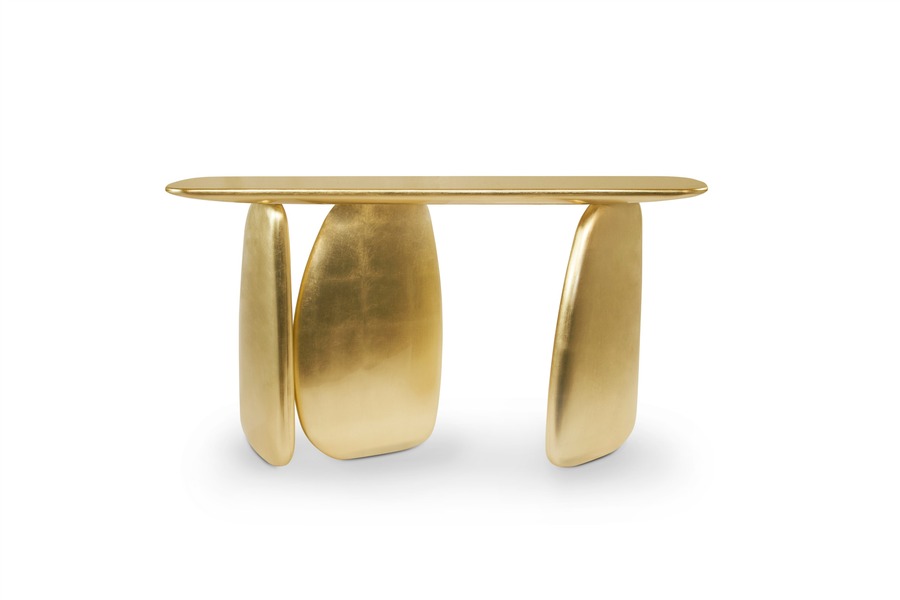 modern console in golden leaf modern console How to Guide to Style a Modern Console How to Guide to Style Modern Consoles 111