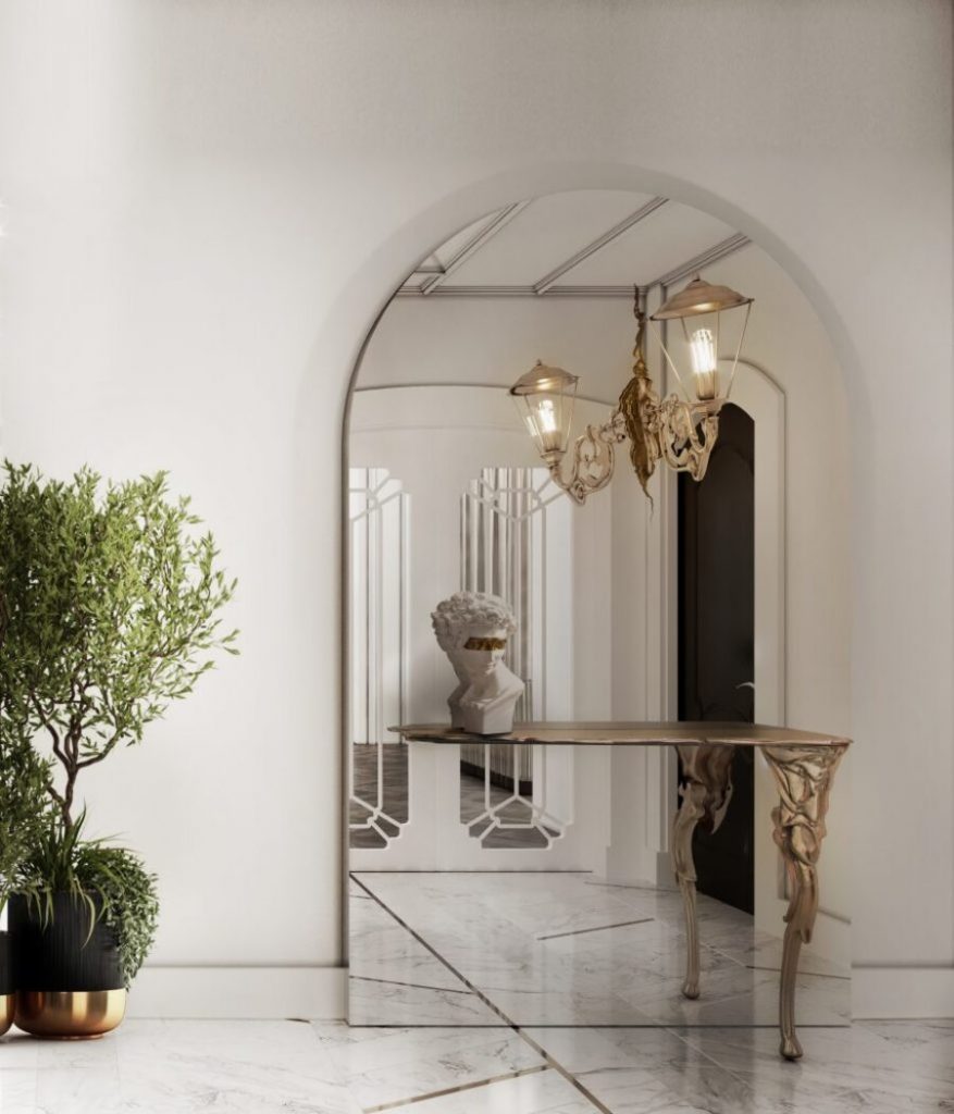 MODERN CONSOLE Table  modern console How to Guide to Style a Modern Console How to Guide to Style Modern Consoles 3 877x1024