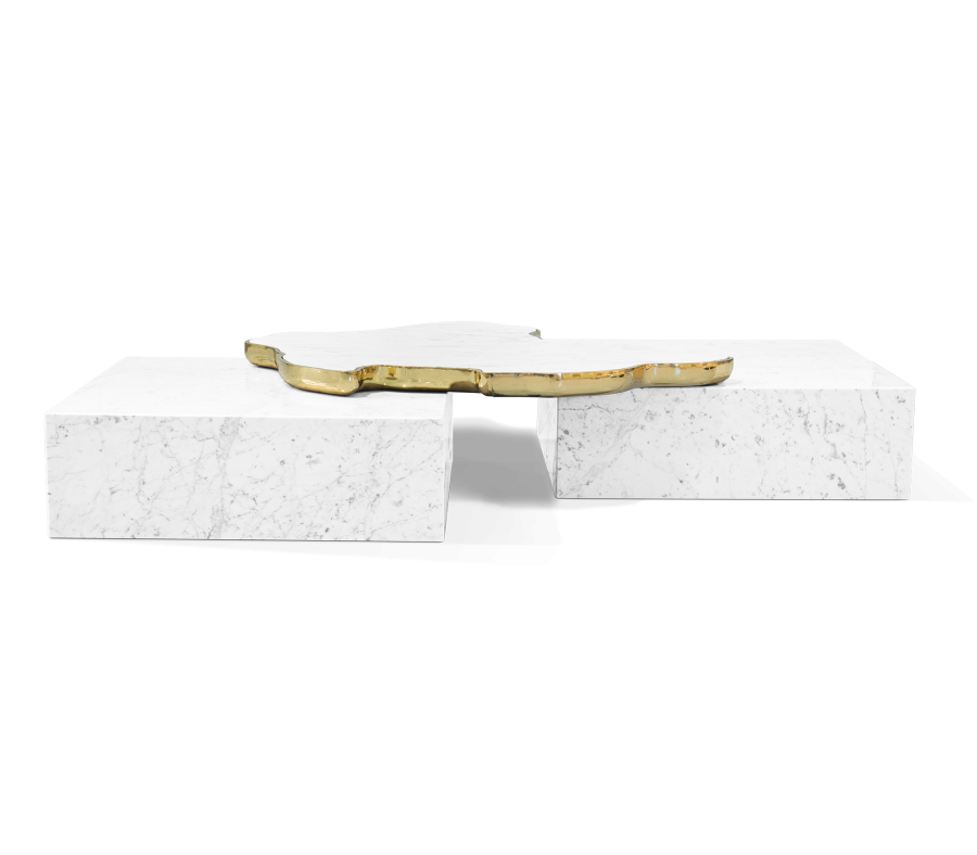 modern white and golden center table contemporary center table How to Decor your Contemporary Center Table How to Decor your Contemporary Center Table 11