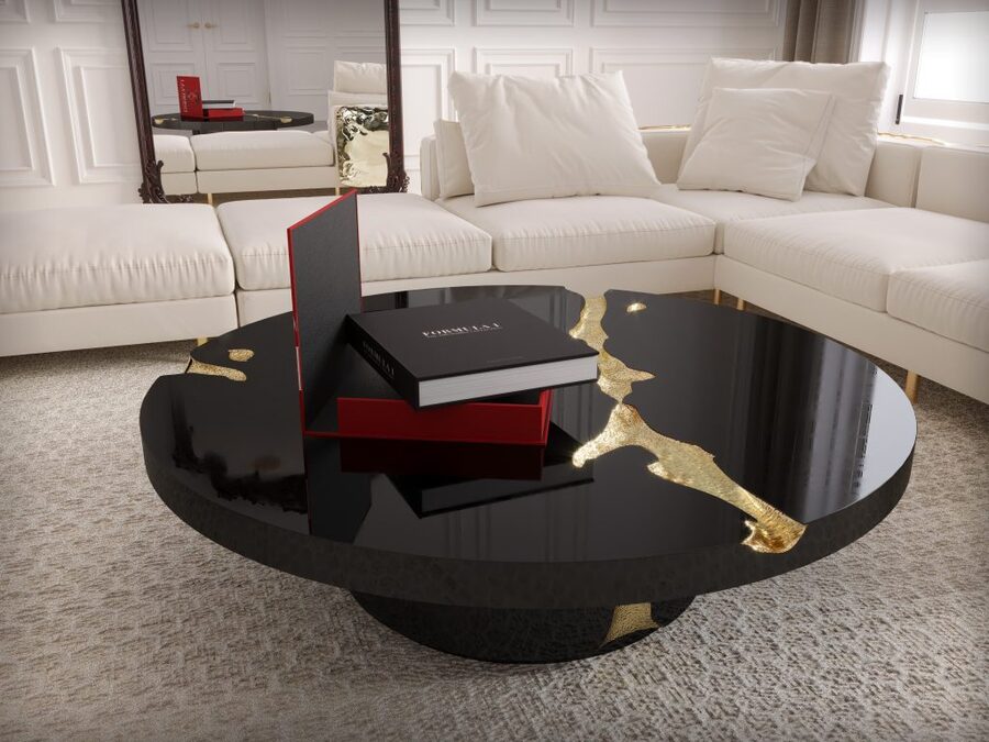 black and golden contemporary center table contemporary center table How to Decor your Contemporary Center Table How to Decor your Contemporary Center Table 5