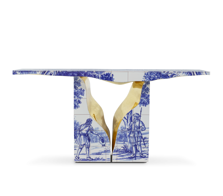 MODERN CONSOLE TABLE WITH BLUE TILES modern consoles Be Surprised by the Modern Consoles of Lapiaz Collection Be Surprised by the Modern Consoles of Lapiaz Collection 4
