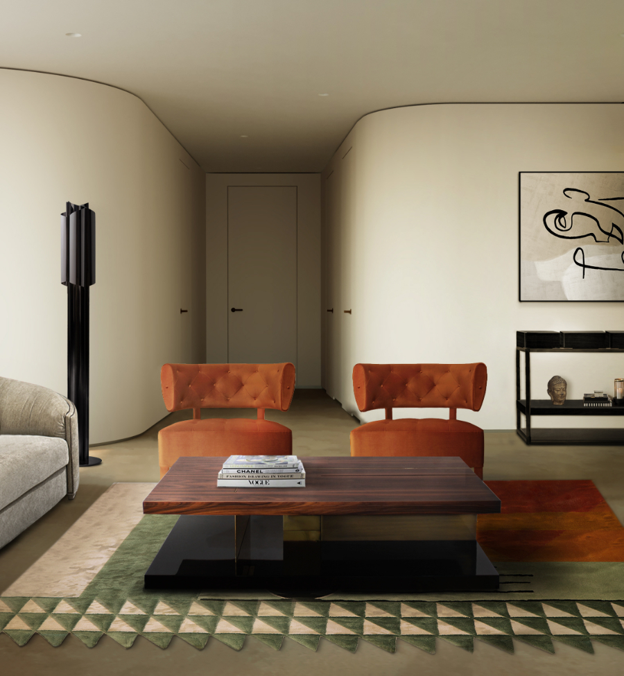 autumn interior design trends Autumn Interior Design Trends: Embrace the Warmth of the Next Season BB zullu armchair lallan center table simba rug 1