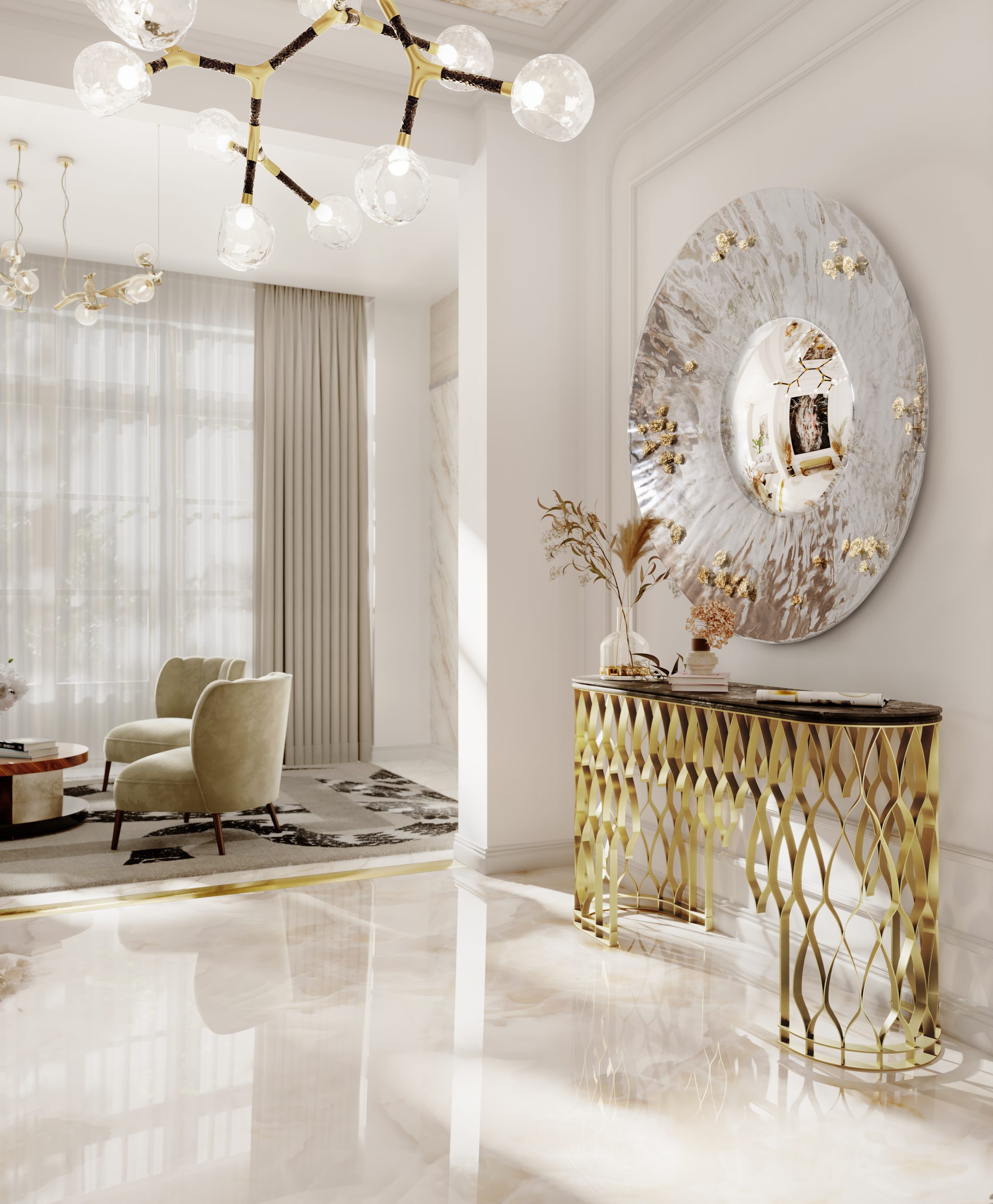 Timeless Console Tables: Elegant Designs for Modern Interiors console tables Timeless Console Tables: Elegant Designs for Modern Interiors BB 0224 Ambiente Entryway Mecca 3D CAM5 scaled