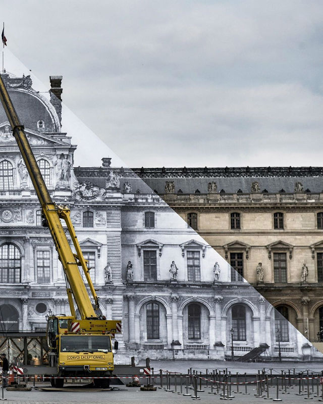 Artist JR Transforms The Louvre With Optical Illusion (5)