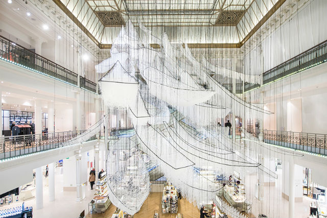 Suspended Boats Inside Le Bon Marché Department Store in Paris (1)