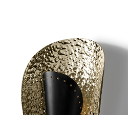 ARUNA Wall Light Contemporary Lighting Design by BRABBU fulfils your modern home decor through its hammered brass.