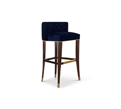 BOURBON Bar Chair Mid Century Design by BRABBU is a velvet bar stool with a mystical soul.