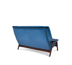 INCA 2 Seater Sofa Mid Century Modern Design by BRABBU recalls the Inca Empire in a shape of a velvet sofa.