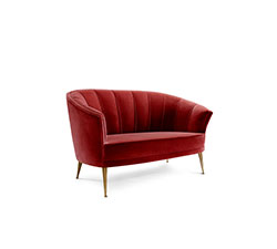 MAYA 2 Seater Mid Century Modern Furniture by BRABBU is perfect to be a center piece as a velvet sofa in a living room set.