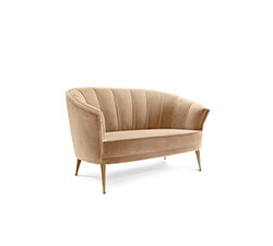 MAYA 2 Seater Mid Century Modern Furniture by BRABBU is perfect to be a center piece as a velvet sofa in a living room set.