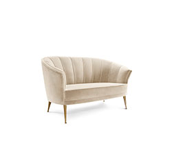 MAYA 2 Seater Mid Century Modern Furniture by BRABBU is perfect to be a center piece as a velvet sofa in a living room set.
