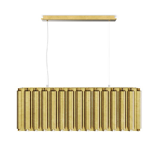 AURUM Rectangular | Gold Suspension Light by BRABBU