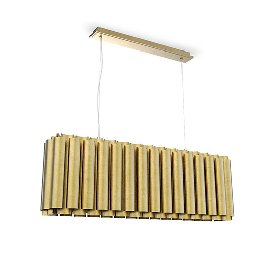 AURUM Rectangular | Gold Suspension Light by BRABBU