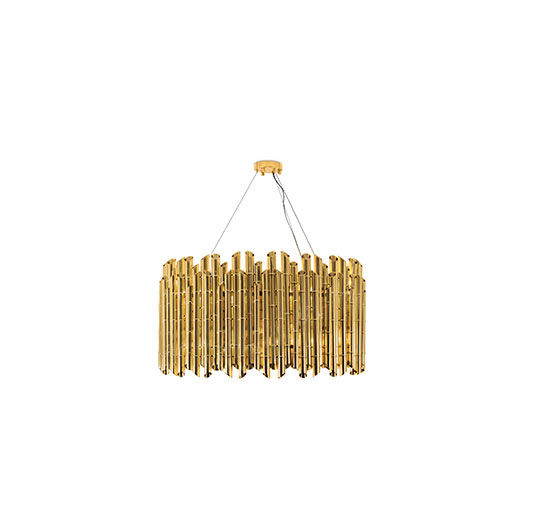 SAKI | Gold Brass Suspension Light by BRABBU