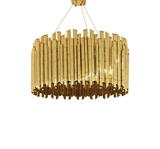 SAKI | Gold Brass Suspension Light by BRABBU