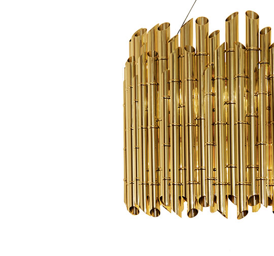 SAKI | Gold Brass Suspension Light by BRABBU