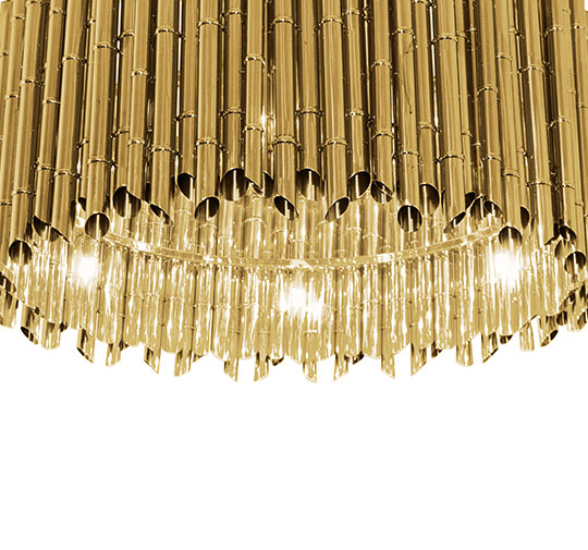 SAKI | Gold Brass Suspension Light by BRABBU