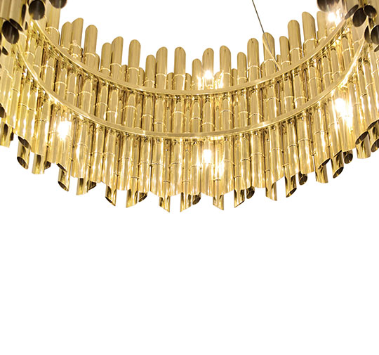 SAKI | Gold Brass Suspension Light by BRABBU