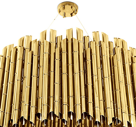 SAKI | Gold Brass Suspension Light by BRABBU