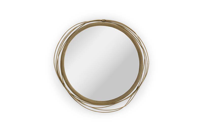 KAYAN Round Mirror Modern Design by BRABBU reflects a set of emotions in a modern home decor.
