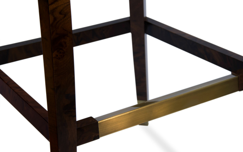 NAJ Bar Chair Contemporary Design by BRABBU is a velvet bar stool with back which will fulfill any interior decor.