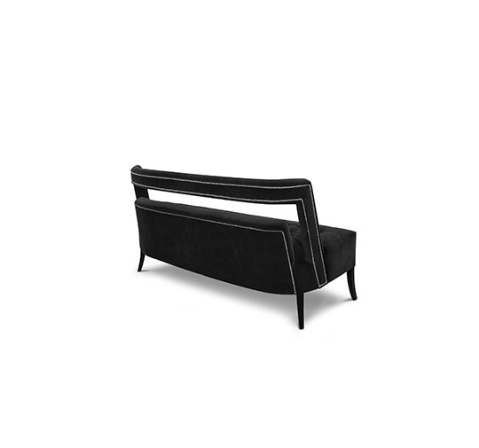 NAJ 2 Seat Sofa | Fully Upholstered Black 2 Seat Sofa by BRABBU