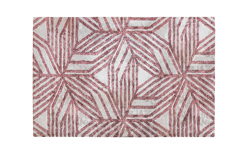 CAUCA | Black and White Rectangule Botanical Silk Rug by BRABBU