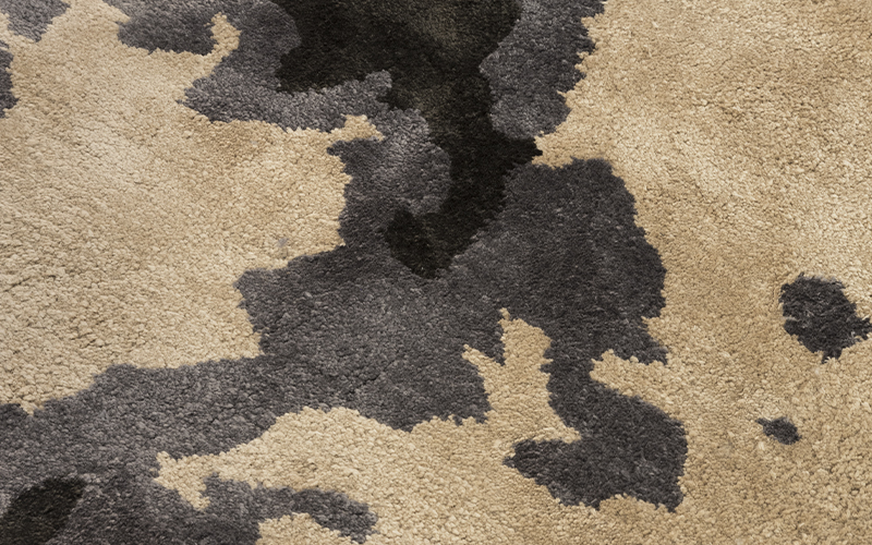 GOBI Round | Round Neutral Botanical Silk Rug by BRABBU