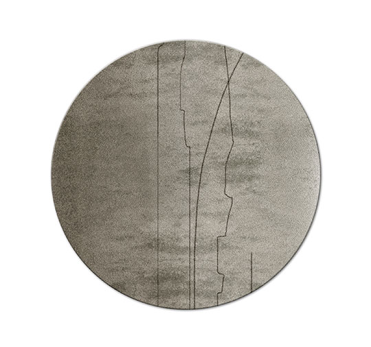 KALINA Round | Round Botanical Silk Rug by BRABBU