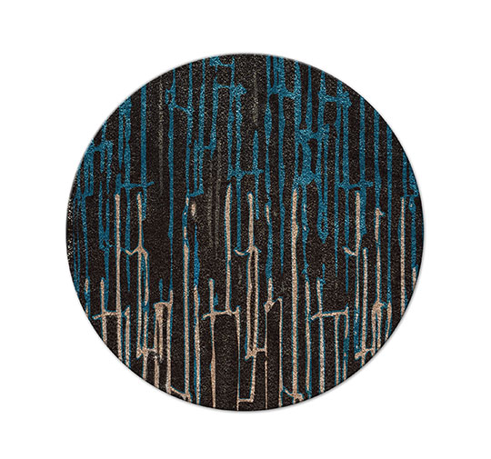 KASAI Round | Hand-tufted Round Botanical Silk Rug by BRABBU