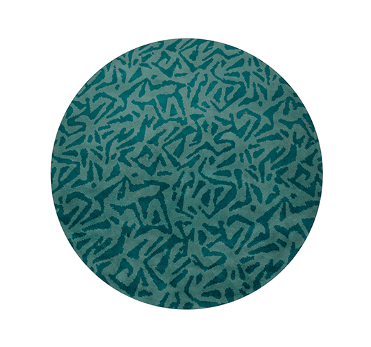 KUBEO Round | Hand-knotted Dyed Round Wool Rug by BRABBU