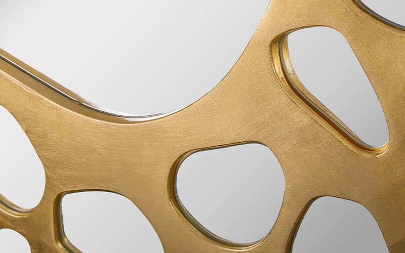 HELIOS | Golden Leaf Mirror Modern Design by BRABBU