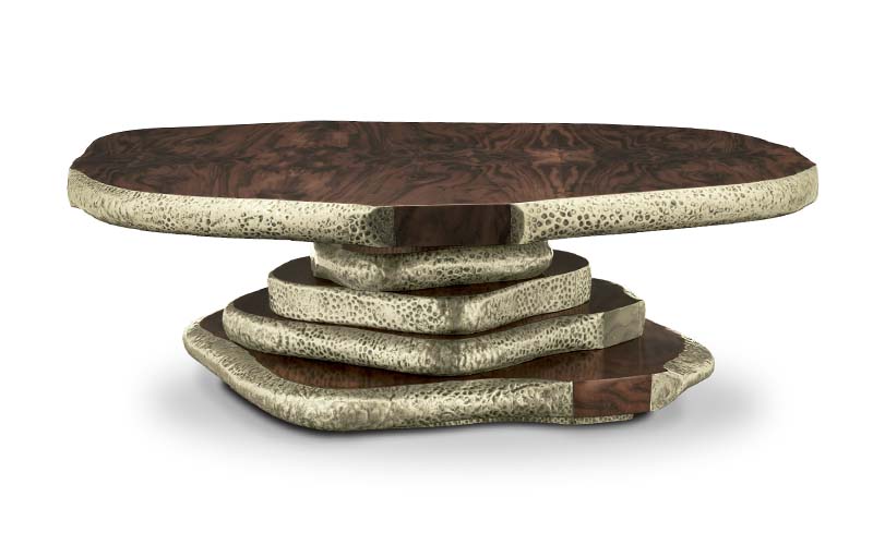 LATZA | Wood Round Modern Centre Table by BRABBU