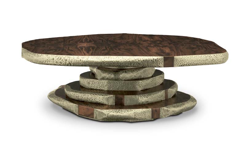 LATZA | Wood Round Modern Centre Table by BRABBU