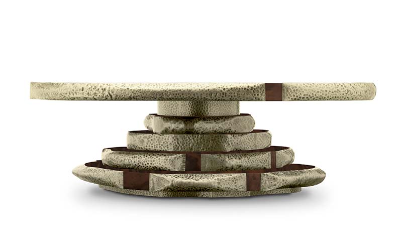 LATZA | Wood Round Modern Centre Table by BRABBU