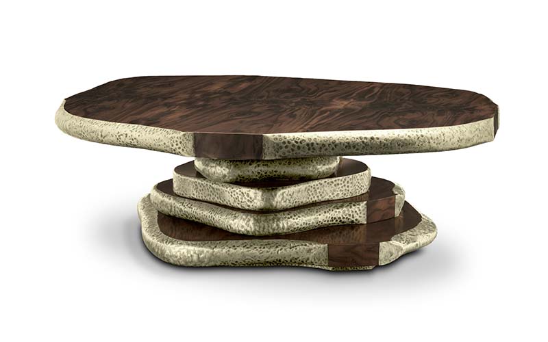 LATZA | Wood Round Modern Centre Table by BRABBU
