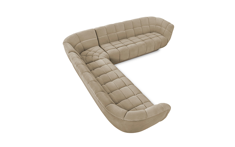 ESSEX Corner Sofa | Velvet Corner Sofa by BRABBU