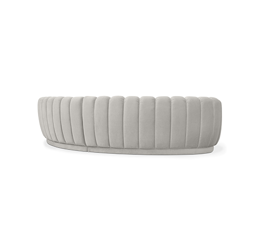 PEARL Round Three Sofa | Velvet Round Sofa by BRABBU