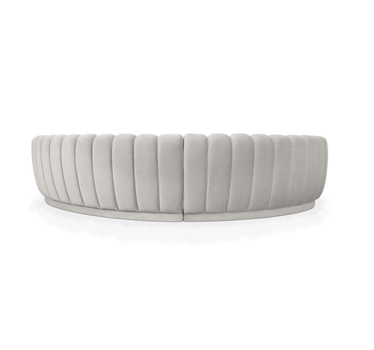 PEARL Round Three Sofa | Velvet Round Sofa by BRABBU