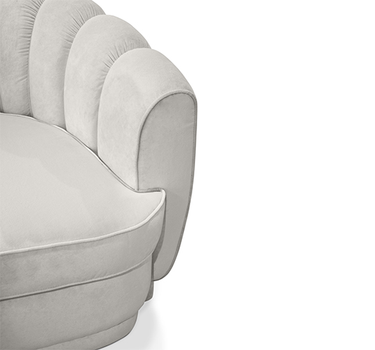 PEARL Round Three Sofa | Velvet Round Sofa by BRABBU