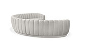 PEARL Round Three Sofa | Velvet Round Sofa by BRABBU