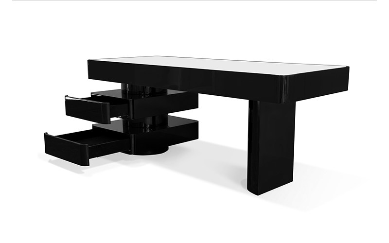 SHINTO | Black and White Modern Desk by BRABBU