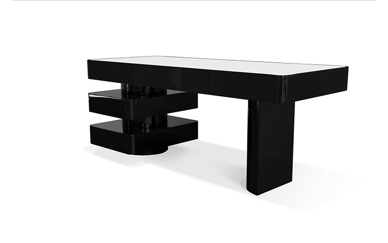 SHINTO | Black and White Modern Desk by BRABBU