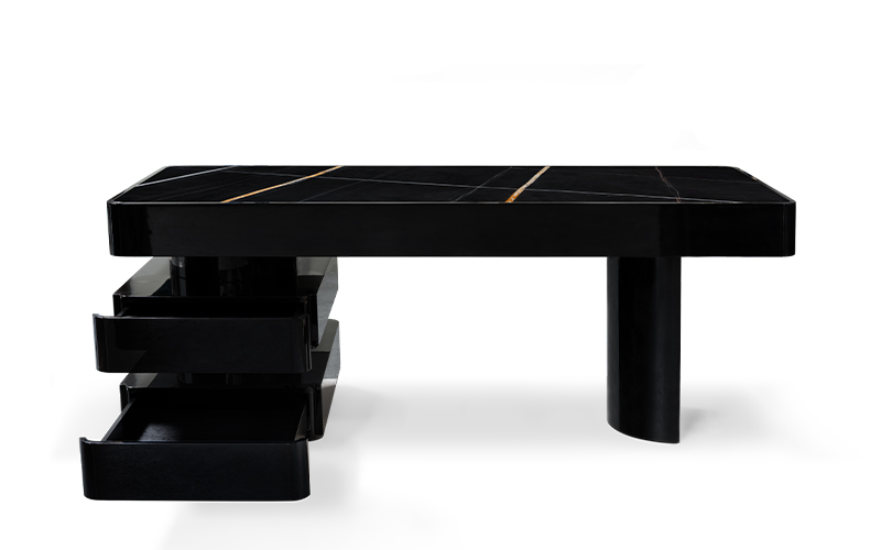 SHINTO | Black and White Modern Desk by BRABBU